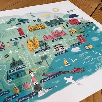 Image of Exquisite East Sussex Map
