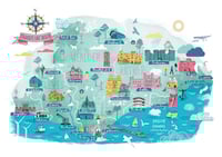 Image 1 of Exquisite East Sussex Map