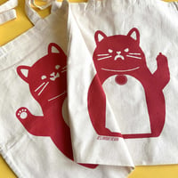 Image 5 of Happy/Angry Cat Double Sided Tote Bag