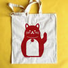 Happy/Angry Cat Double Sided Tote Bag