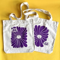 Image 2 of Happy/Sad Flower Double Sided Recycled Tote Bag