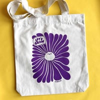Image 3 of Happy/Sad Flower Double Sided Recycled Tote Bag