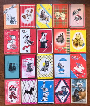 Image of Vintage Playing Cards - mostly Schnauzer’s & Terrier’s 