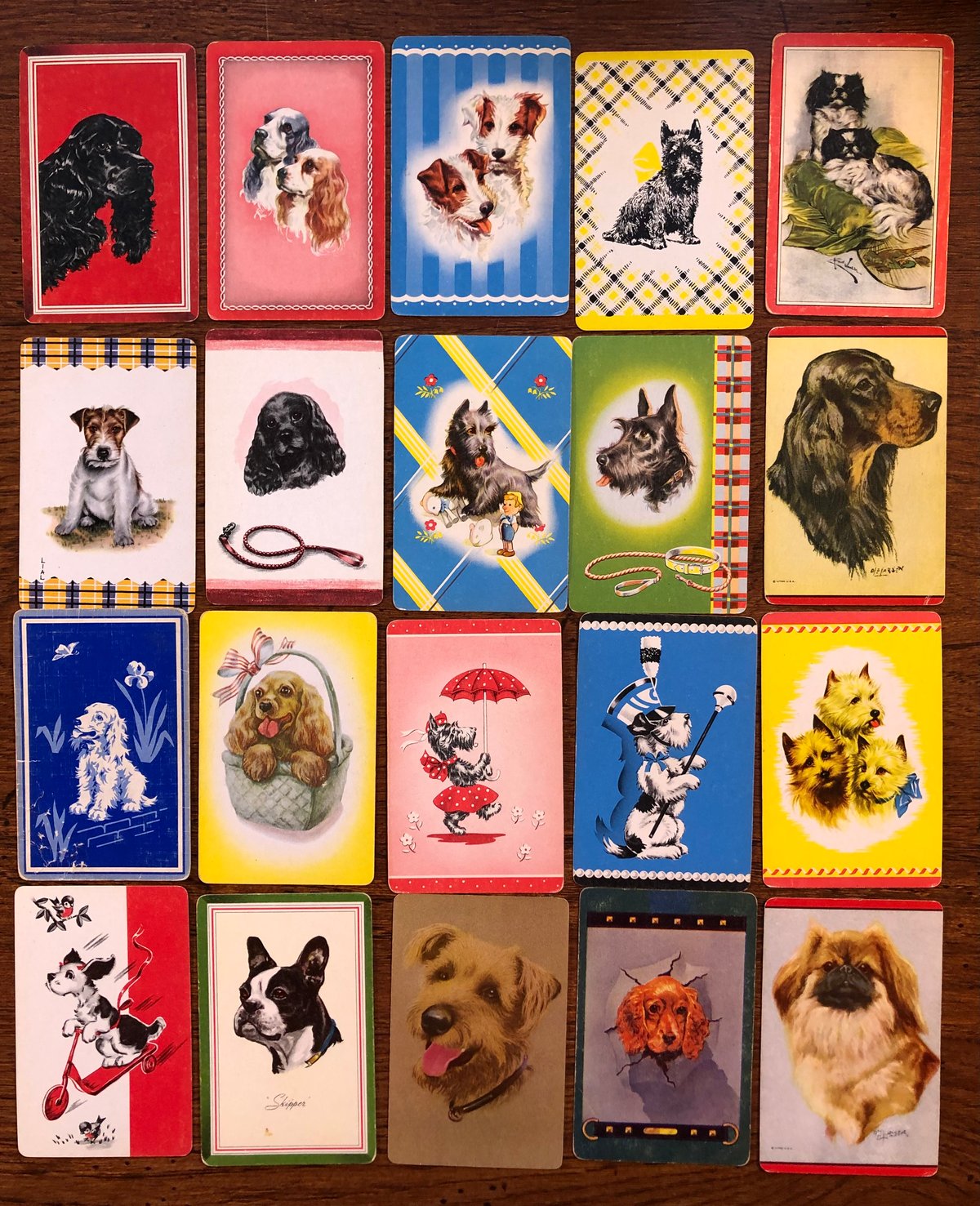 Image of Vintage Playing Cards - Spaniels & Scottys