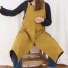 NEW SIZE! Mens/Unisex/Tall. Split Leg Apron for Potters & Makers No7:2 Denim, Canvas