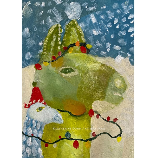 Image of Art Card {NEW}: Xmas Decorations on the Farm