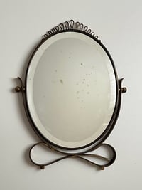 Image 1 of Brass Table Mirror with Distressed Plate, Style of Gio Ponti, Italy