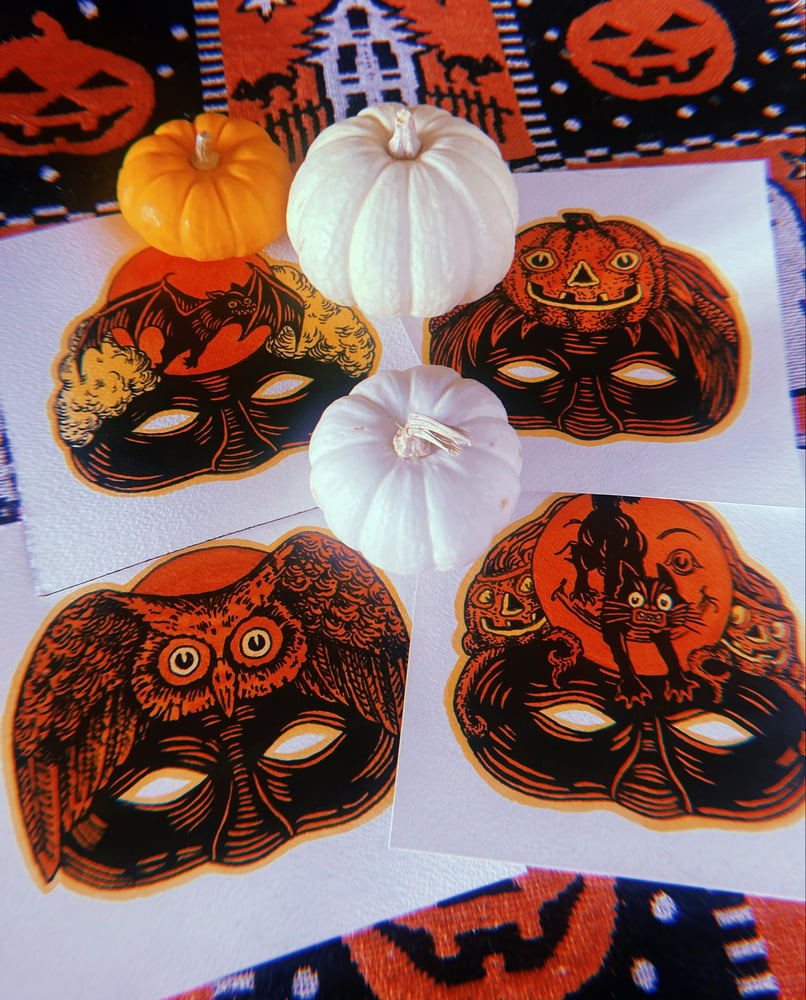 Image of Halloween Mask Print Set