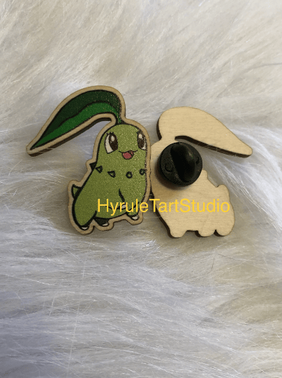 Pocket Monster Cyndaquil, Totodile and Chikorita Wood Pin