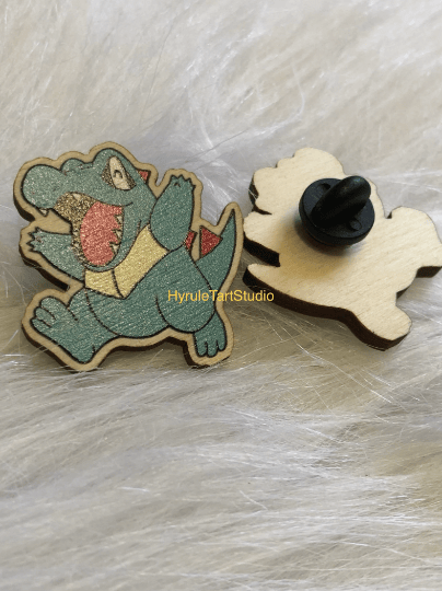 Pocket Monster Cyndaquil, Totodile and Chikorita Wood Pin