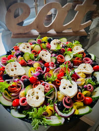 Image 1 of 16" Round Skully Mozarella Salad Platter