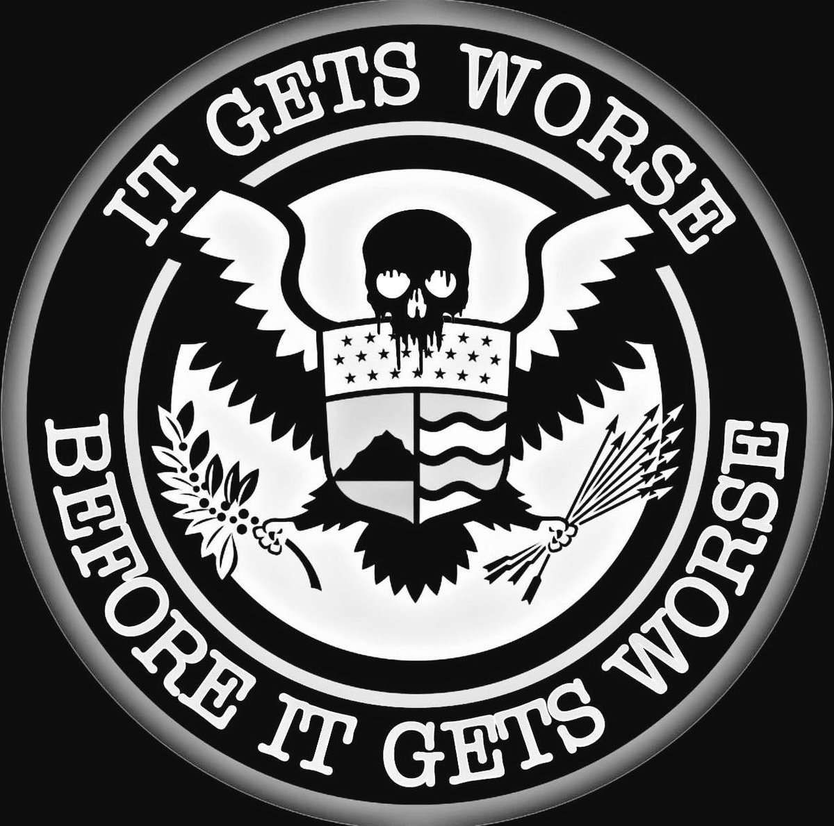 Image of IT GET'S WORSE ~ B&W SUBDUED DECAL