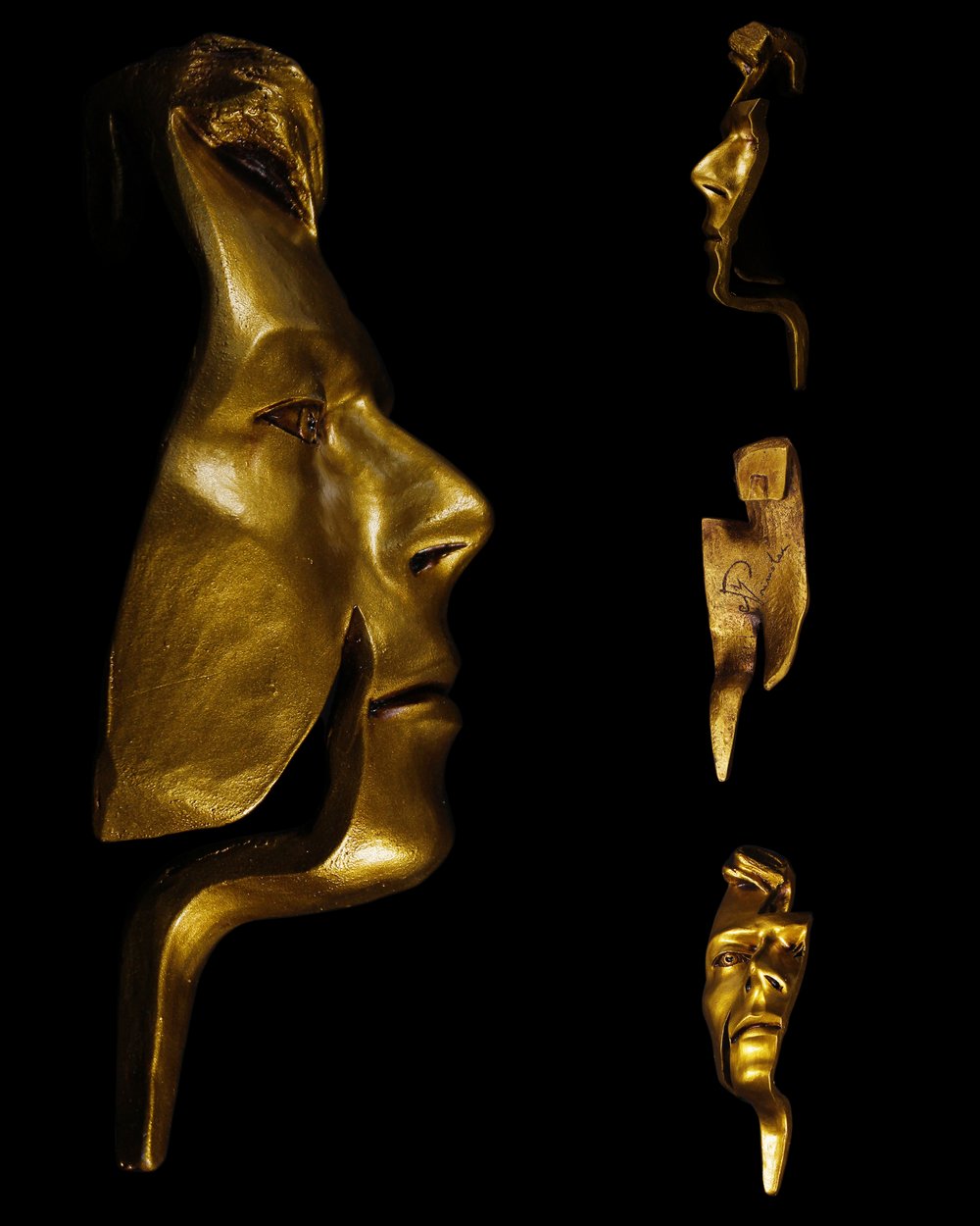 Gold Resin 'Flash' Metallic Effect - David Bowie Sculpture