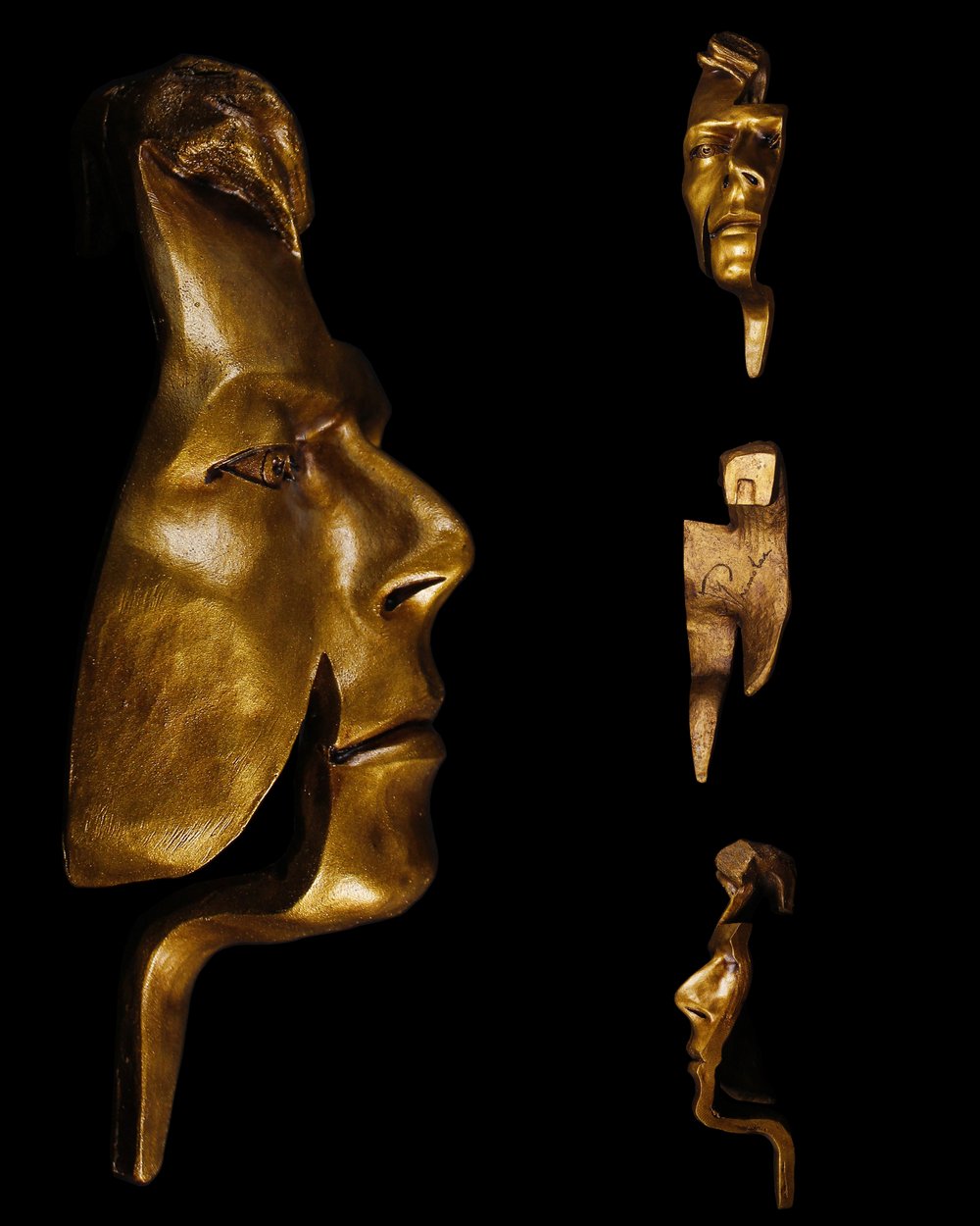 Gold Resin 'Flash' Antique Effect - David Bowie Sculpture