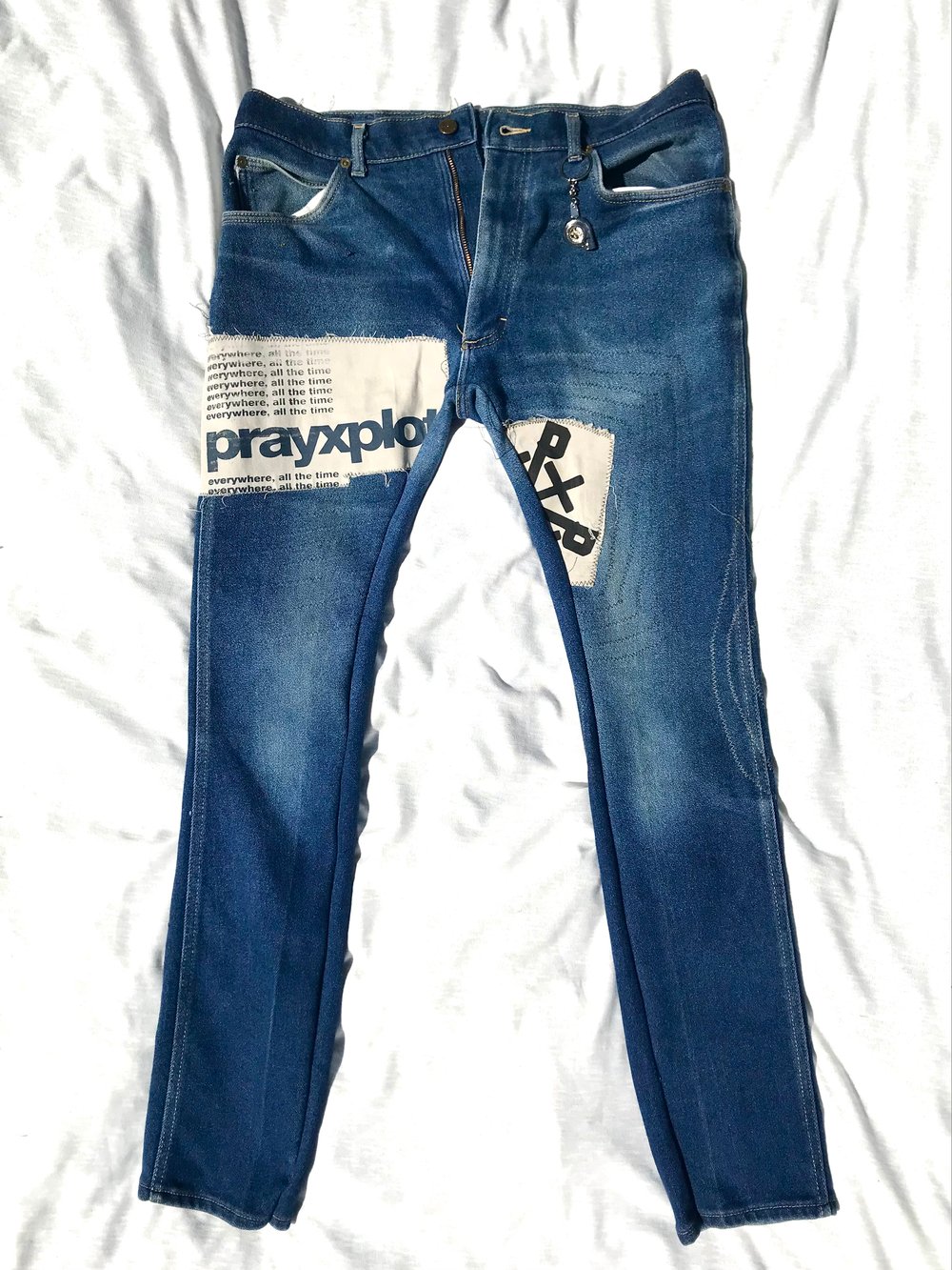 ready when you custom patched denim pants 