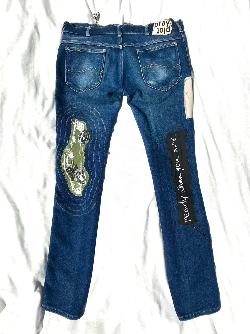 ready when you custom patched denim pants 