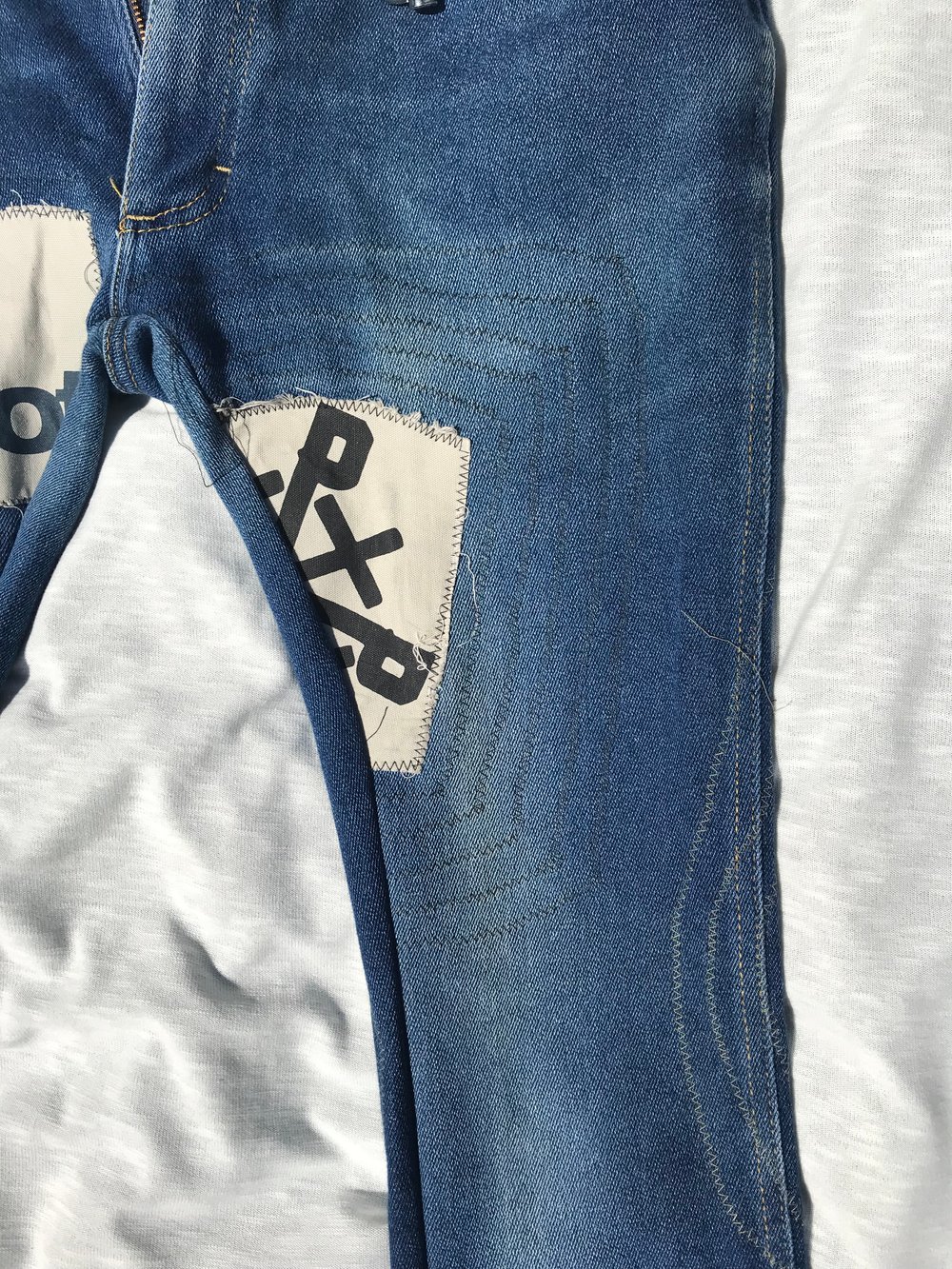ready when you custom patched denim pants
