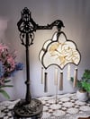 Luxury Lamp  - Silk Victorian Lampshade and Antique Lamp - Ivory