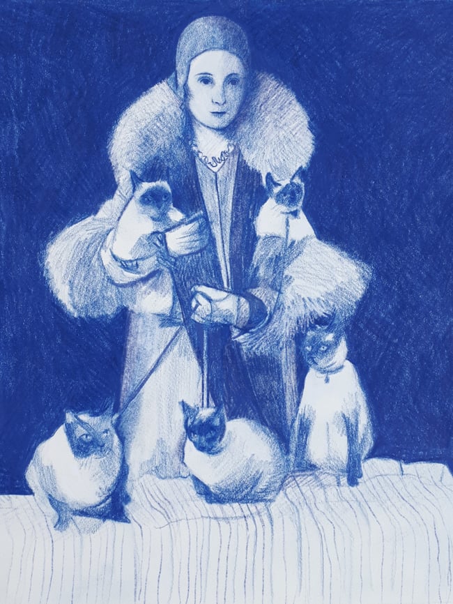 Cat lady ~ Giclee print
