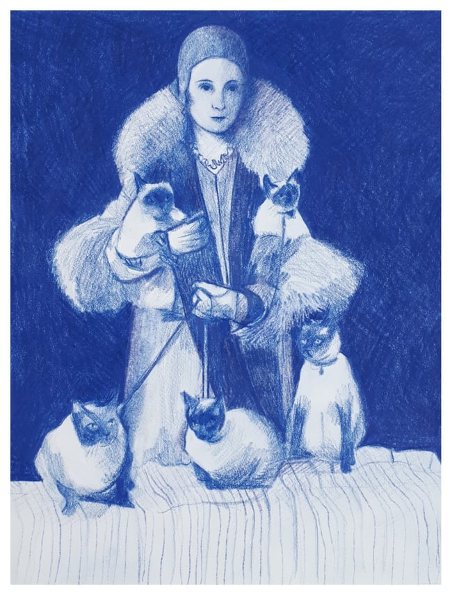 Cat lady ~ Giclee print