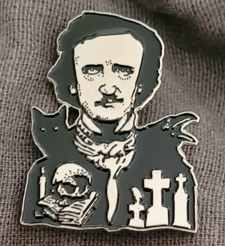 Image of Nevermore limited edition shaped enamel pin 