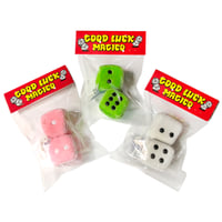 Image 1 of Magico - "Good Luck" Plush dice with suction cup.