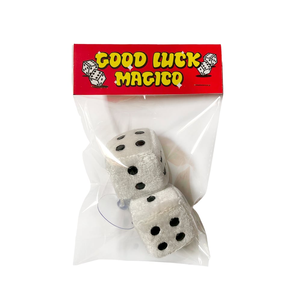 Magico - "Good Luck" Plush dice with suction cup.