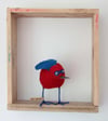 Ms Saver, quirky bird felt sculpture