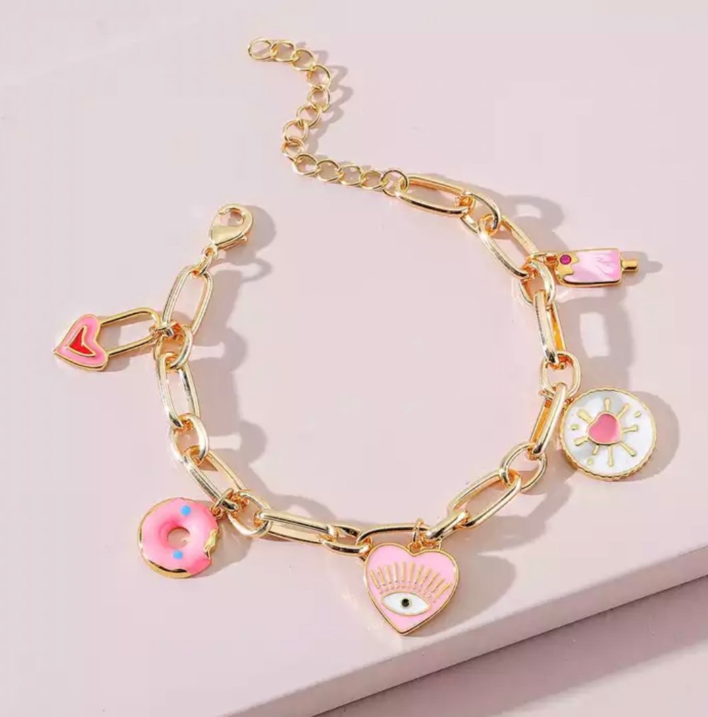 Image of Donut Charm Bracelet 