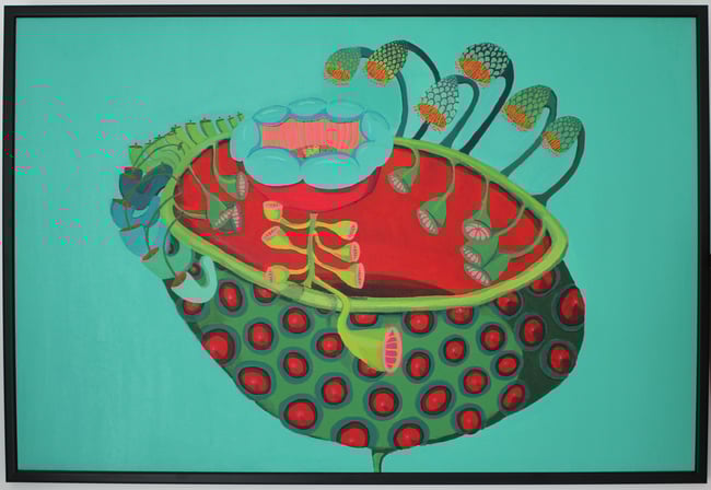 Seeking purpose, framed acrylic painting