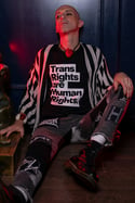 TRANS RIGHTS ARE HUMAN RIGHTS T-shirt (Black, white print)