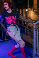 PRIDE IS A PROTEST T-shirt (Black, pink print)