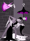 WHY WAIT? Gomez & Morticia by Mcbiff. Deluxe matted print. 14"x18"