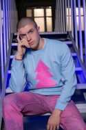 PINK TRIANGLES TREE Sweatshirt (Sky blue) - WAS €45, NOW ONLY €30