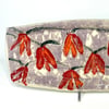 Purple Ceramic Tray with Red Flowers