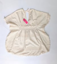 Image 2 of Cream Crochet Lace Cover-Up with Pom Trim