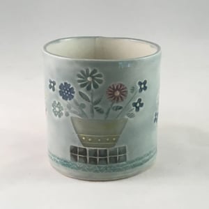 Image of Flower Pots mug- pale celadon