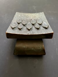 Image 3 of Lateral Bronze Door Handle with Leaf-Shaped Design