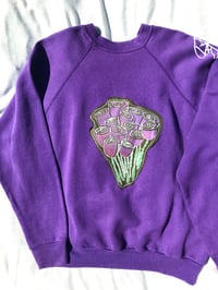 Image of give me my fucking flowers double patched sweatshirt in Uriel 