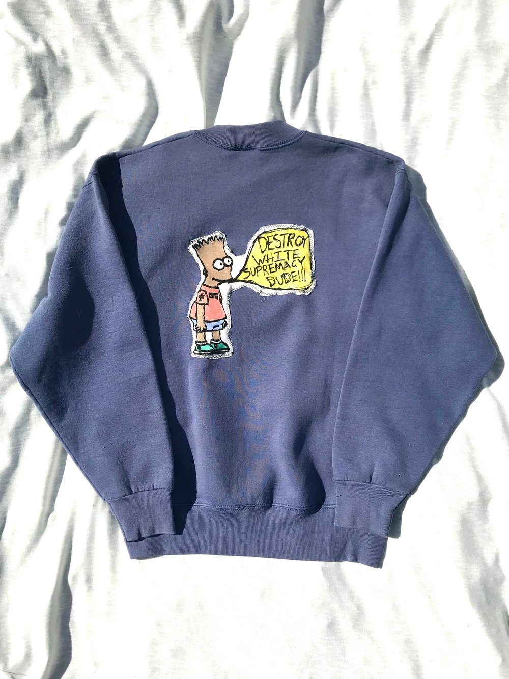 DWS dude hand painted sweater in blue 