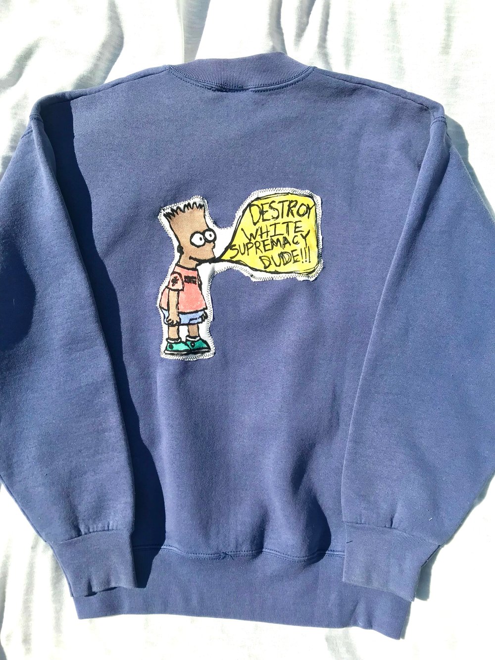 DWS dude hand painted sweater in blue 