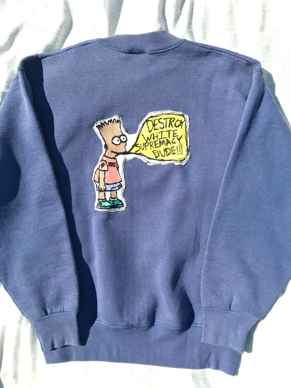 DWS dude hand painted sweater in blue