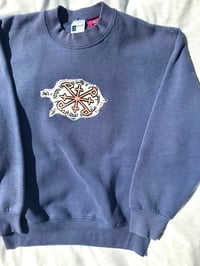 Image of DWS dude hand painted sweater in blue 
