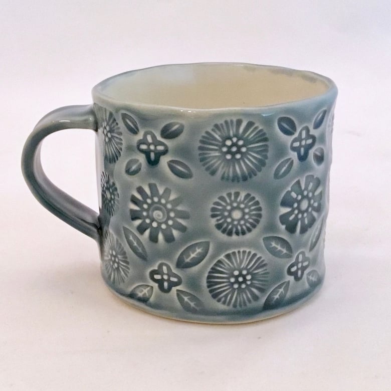 Image of Blue Flower Mosaic mug 1