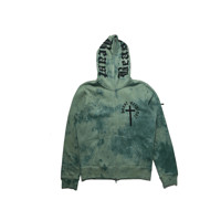 ALLIGATOR GREEN CAMO FULL BODY ZIP CROSS HOODIE - LIMITED