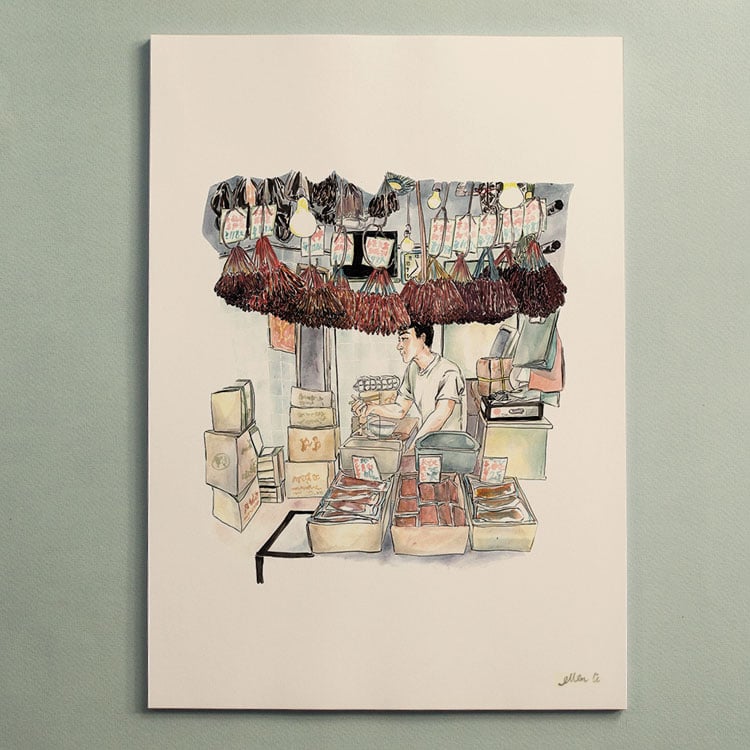 Image of Hong Kong Sausage shop <br> A3 print