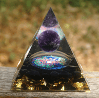 Orgone Pyramid Amethyst Peridot Healing Crystal number 2