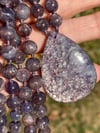 Rare Bloodshot Iolite Mala, Hematite Included Cordierite 108 Beads Japa Mala Hand Knotted Gemstone