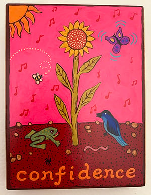 Image of Confidence- illumination series print on wooden plaque