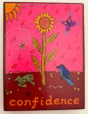 Image of Confidence- illumination series print on wooden plaque